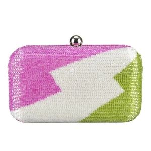 Lightning Bolt Beaded Clutch